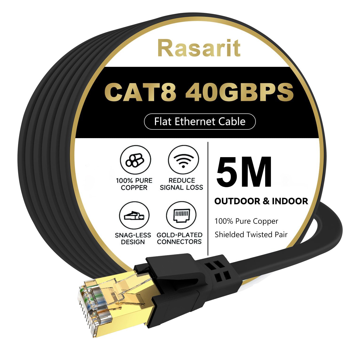 Rasarit Cat8 5m Negru