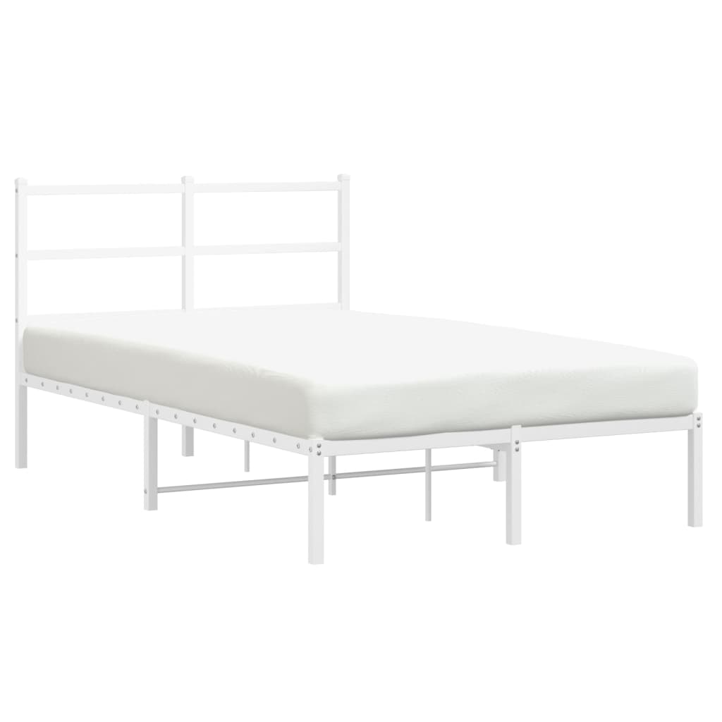Cadru pat metalic vidaXL Alb 355412