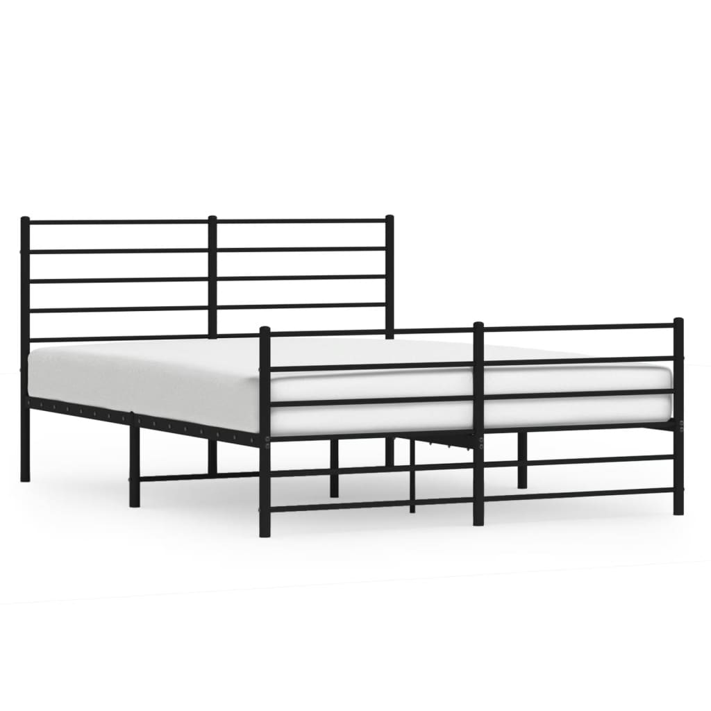 Cadru pat metalic negru vidaXL