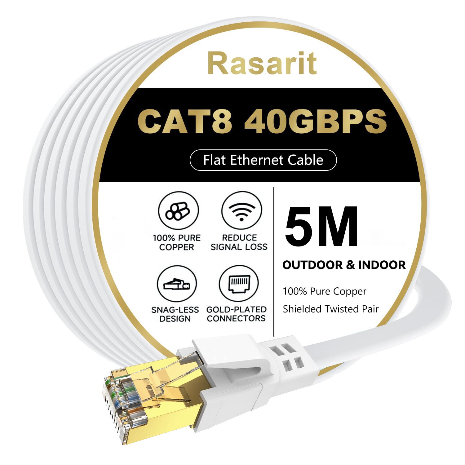 Rasarit Cat8 5m Alb