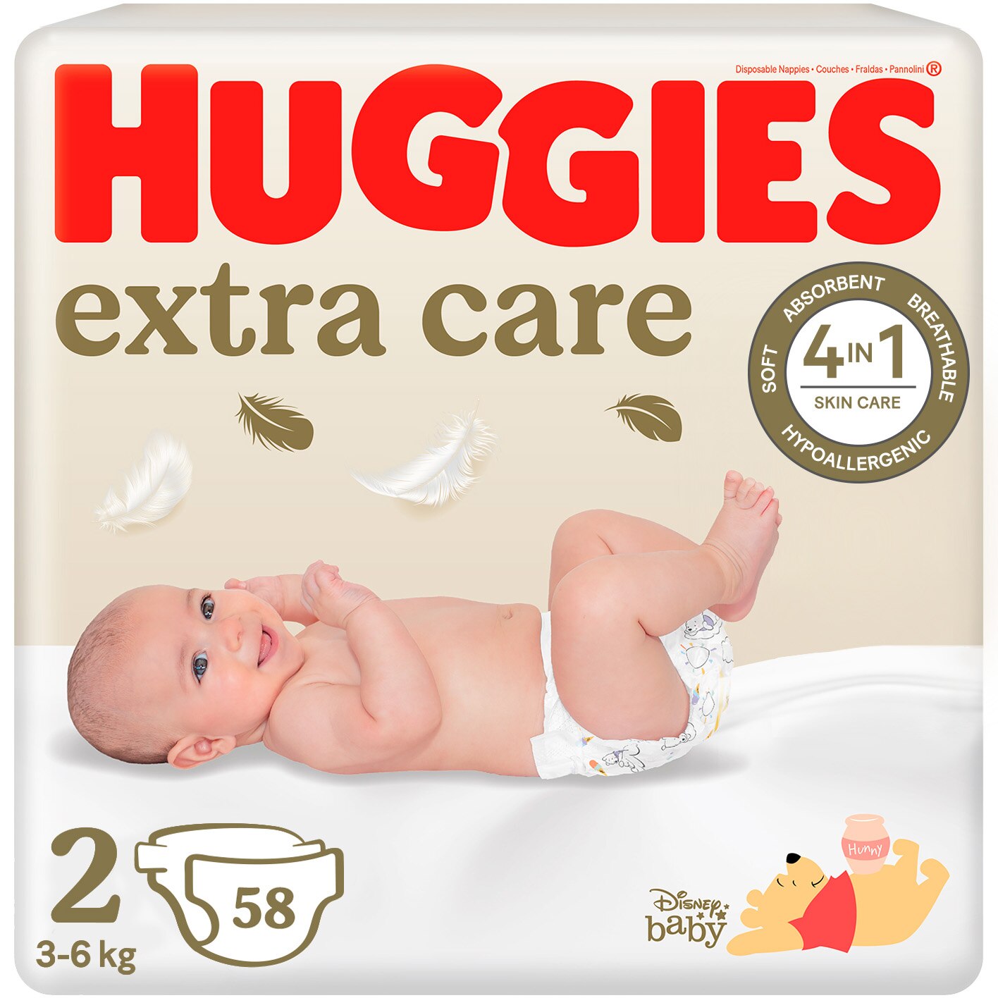 Huggies Extra Care 2 Jumbo 58 buc