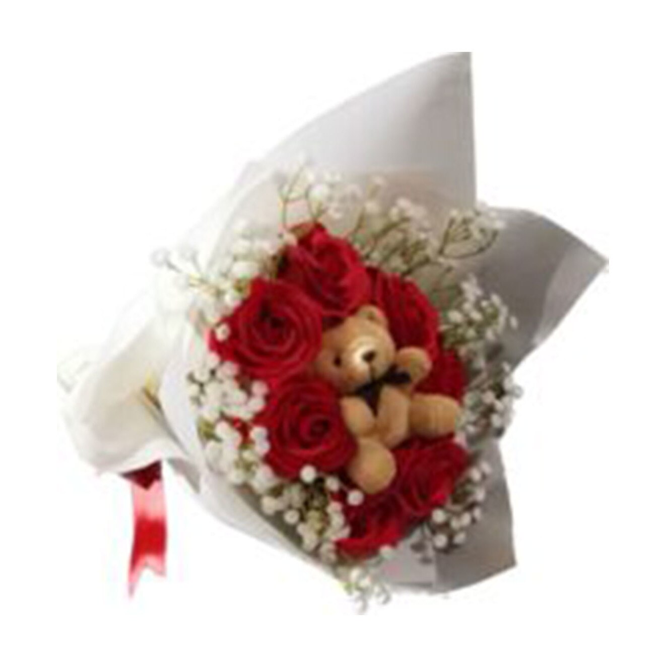 Buchet trandafiri sapun cu urs