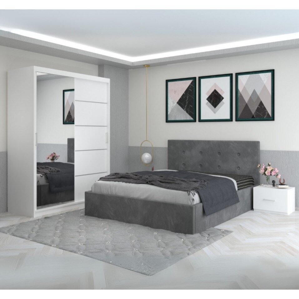 Dormitor Filip Gri 160x200