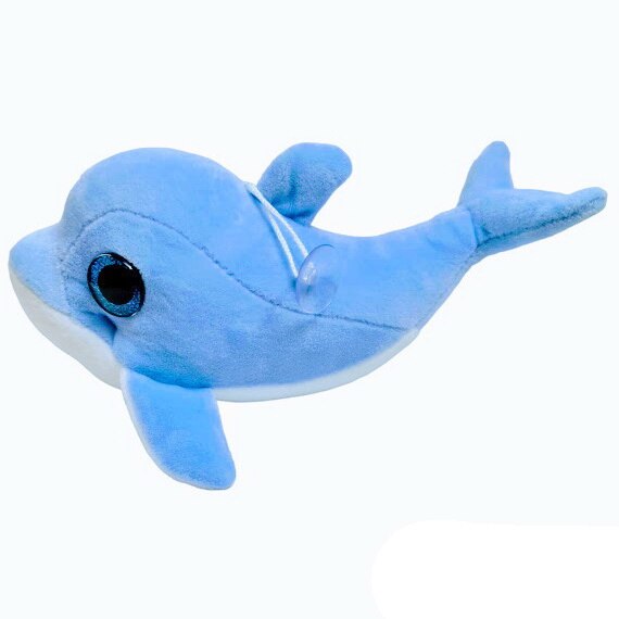 Delfin cu ochi sticloși 24 cm albastru