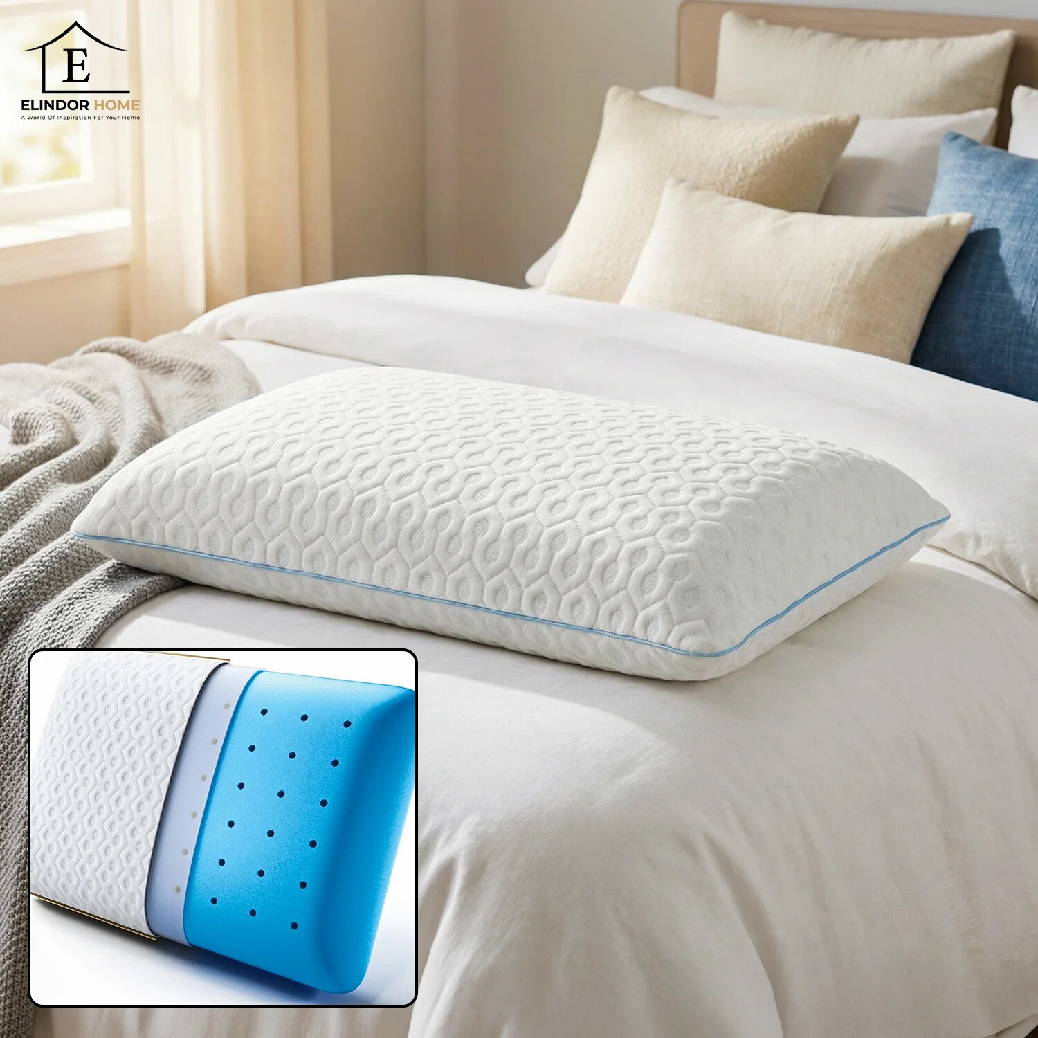 Elindor Memory Foam Gel 60x40x14 cm