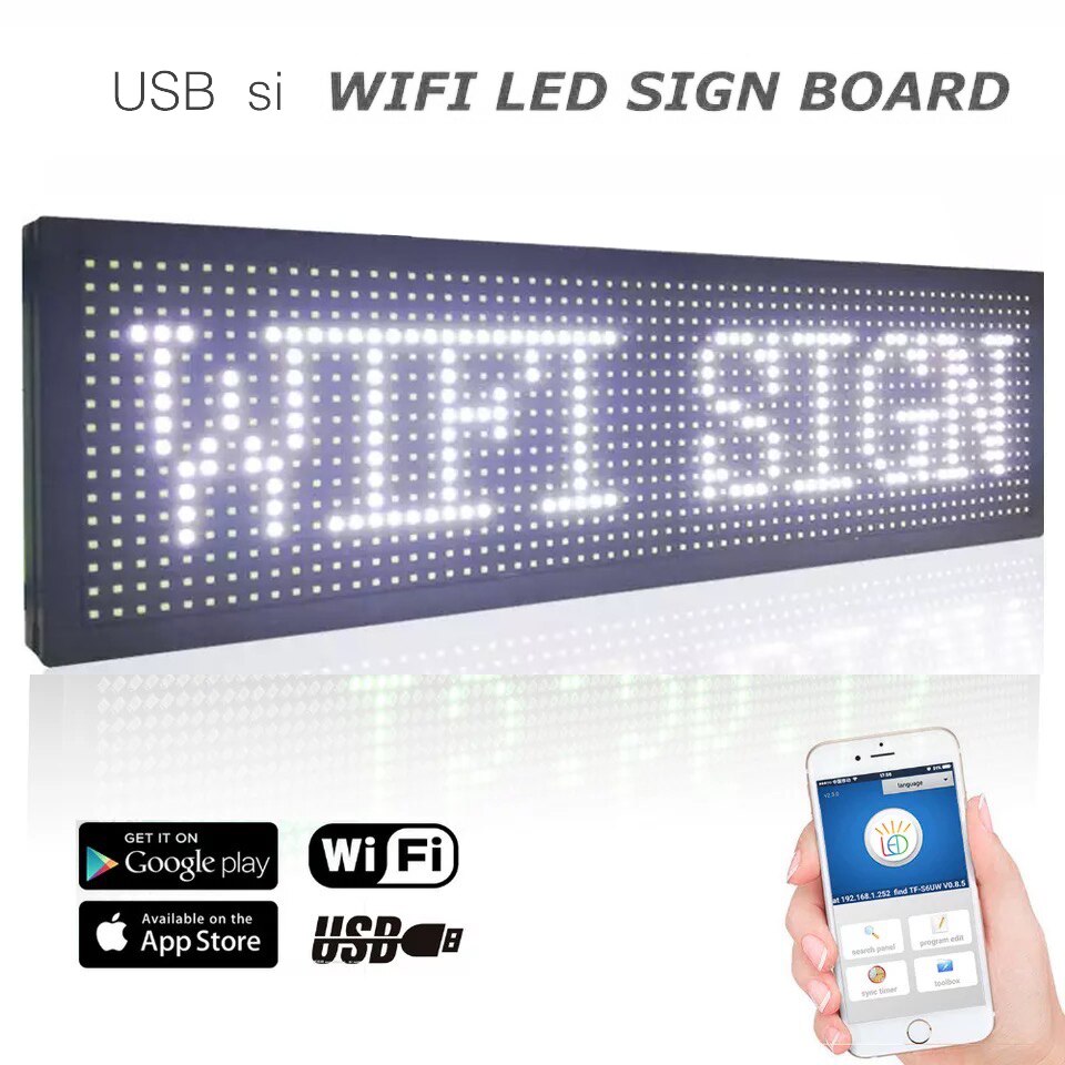 Reclamă LED BiTec 20x68 cm Alb