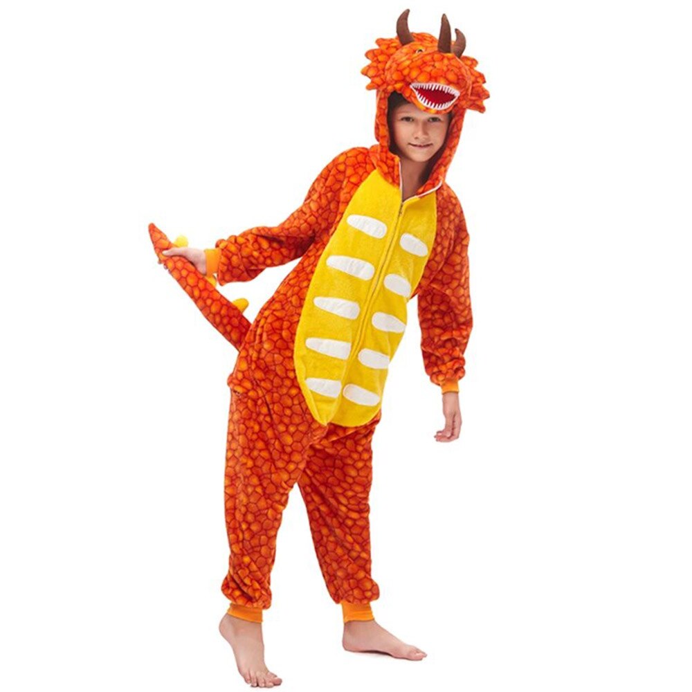 Costum dinozaur portocaliu 7-8 ani INPA FASHION