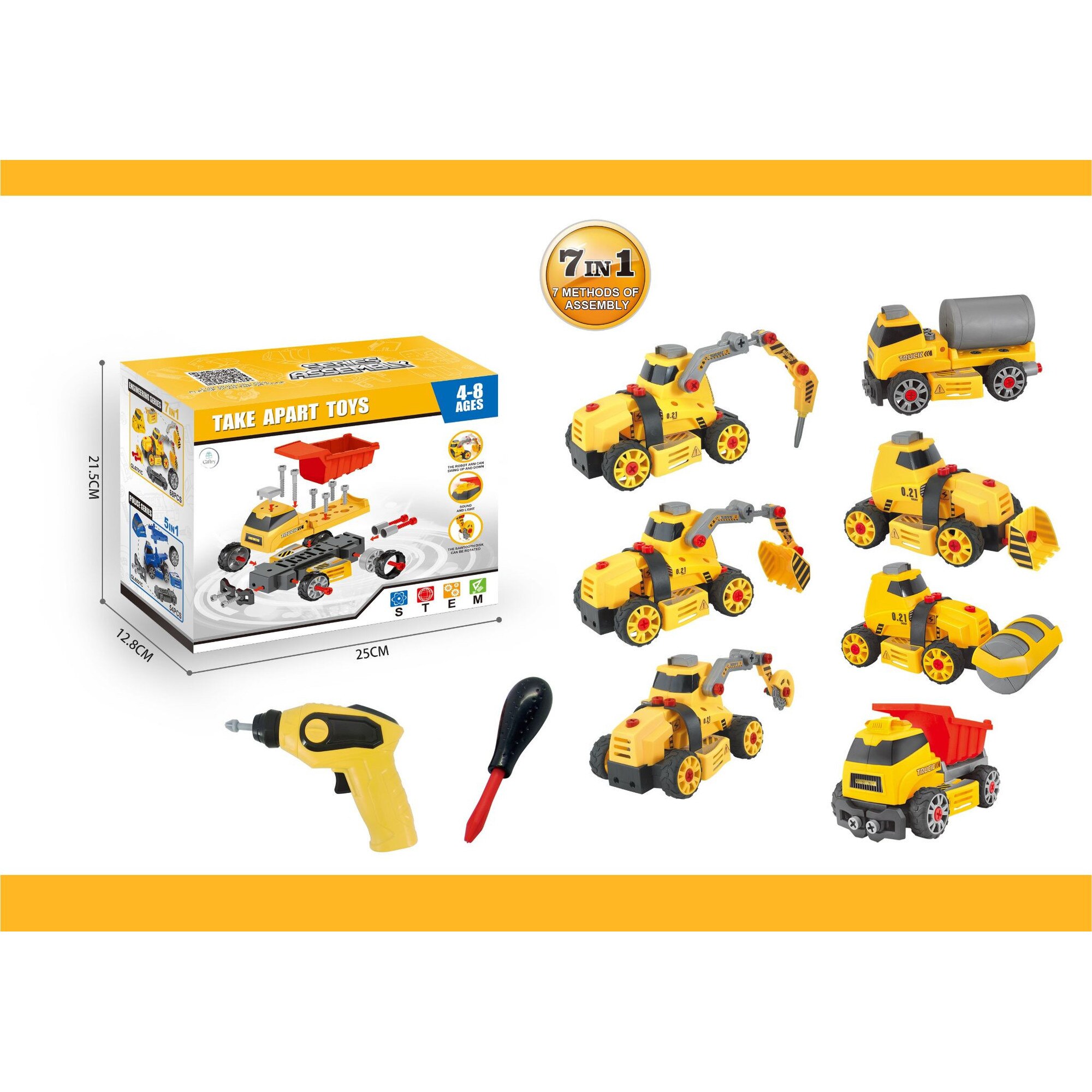 Set Masini 7 in 1 Giftry