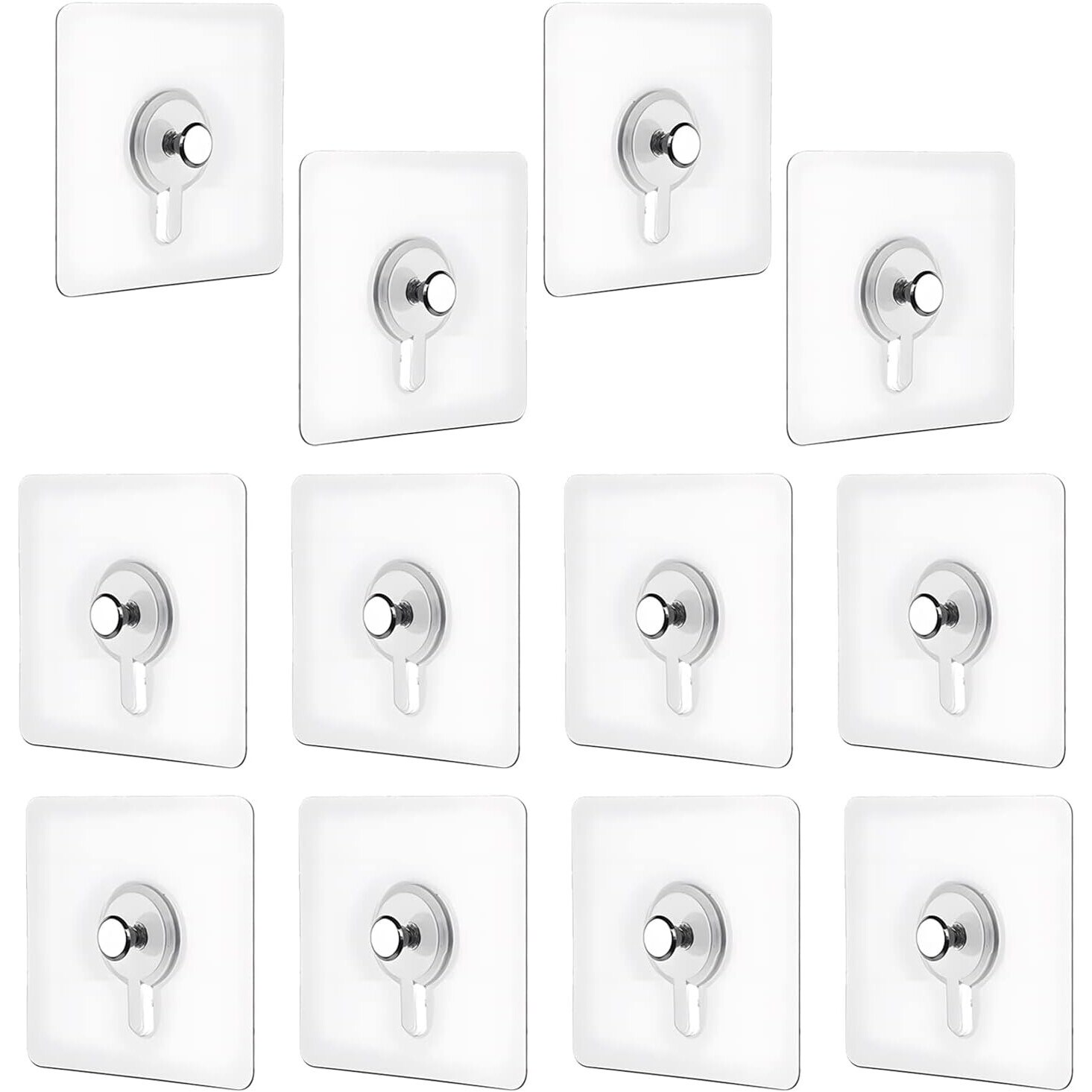 Set carlige adezive transparente 5.8x5.8cm