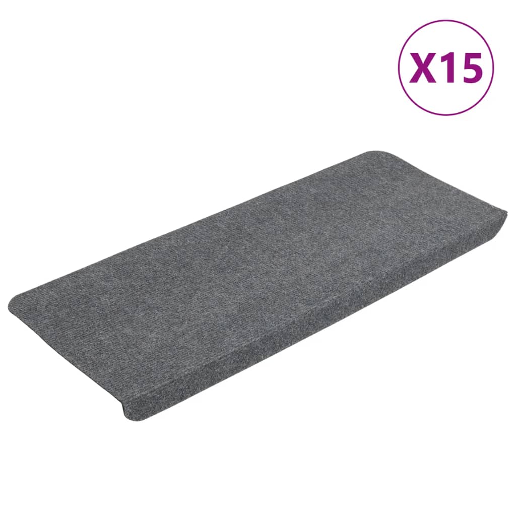 Covorase scari autoadezive vidaXL 15 buc. gri