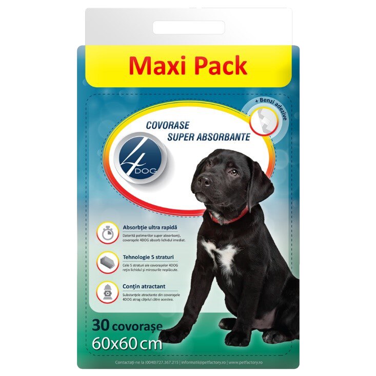 Covorase absorbante 4Dog Maxi 60x60