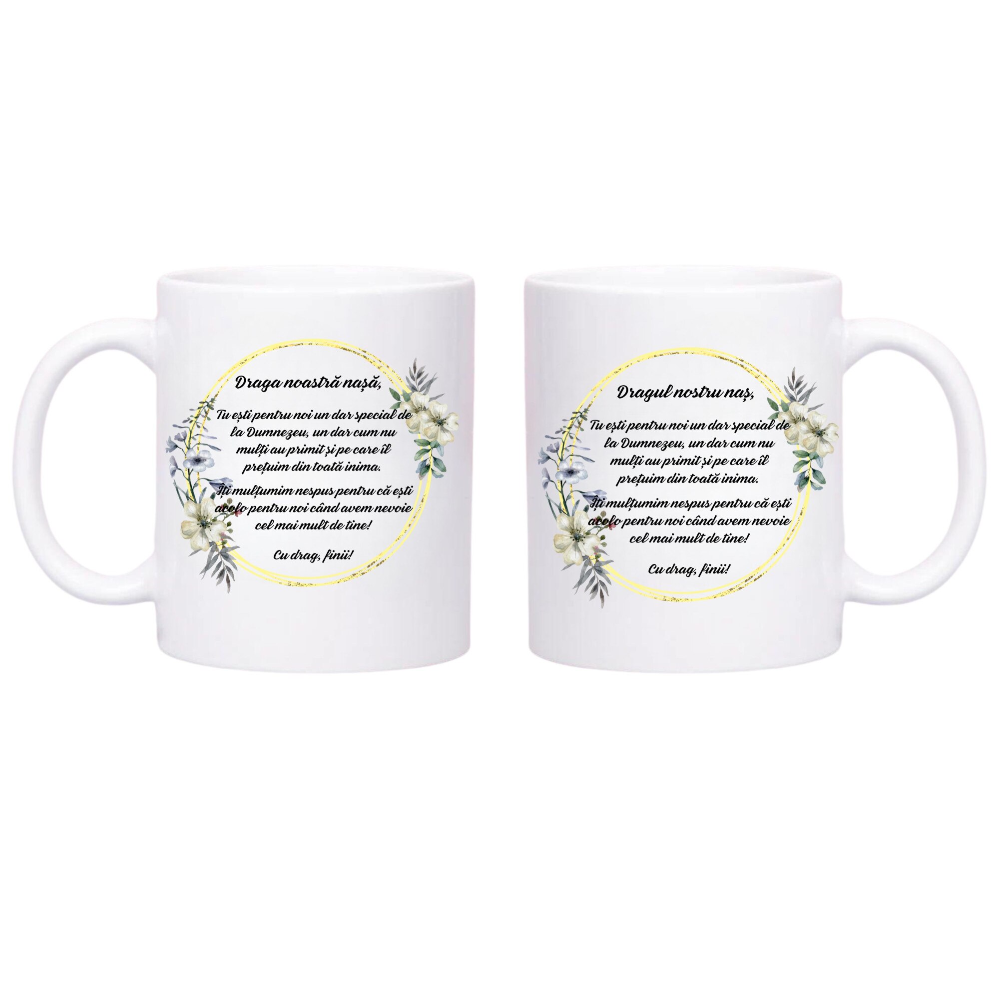 Set 2 Cani Personalizate Nasi 330 ml