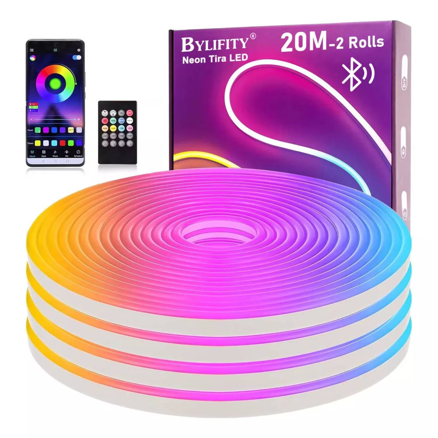 Banda LED Neon RGB 20m BYLIFITY